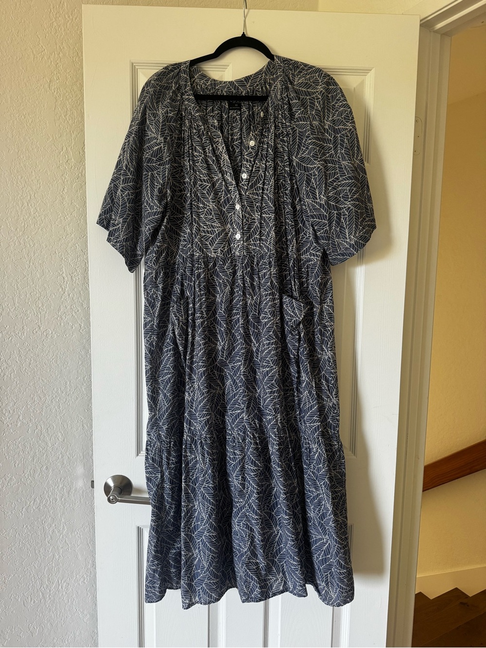 ESBY Apparel Callie Dress - Denim Palm Leaf